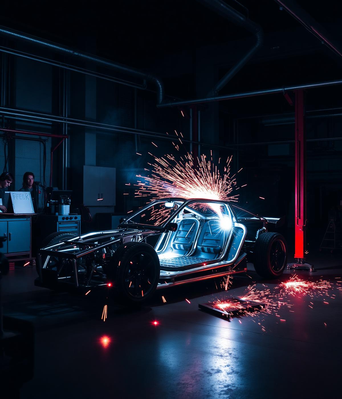 Custom chassis engineering in the Lunico workshop